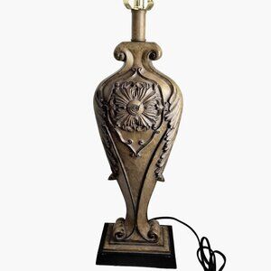 Table Lamp Floral Antique Finish Art Deco Style